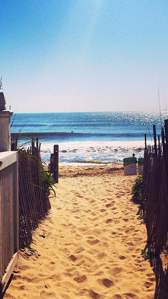 640x1136 Nature Fence Beach Sandy Way To Ocean - fence iPhone Wallpaper