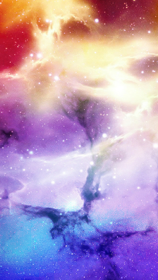 Fantasy Shiny Colorful Nebula Outer Space View iPhone wallpaper 