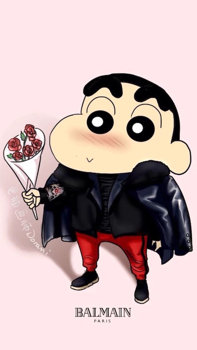 640x1136 Crayon Shin Chan Cute Cartoon - pink iPhone Wallpaper