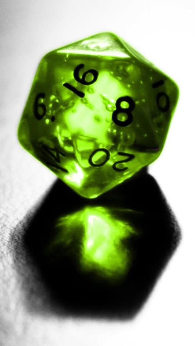 640x1136 Geometry Green Transparent Digital Dice Design Art - shadow iPhone Wallpaper