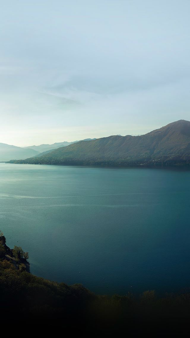 640x1136 Nature Calm Mountain Ocean Sea Blue Sky - green iPhone Wallpaper