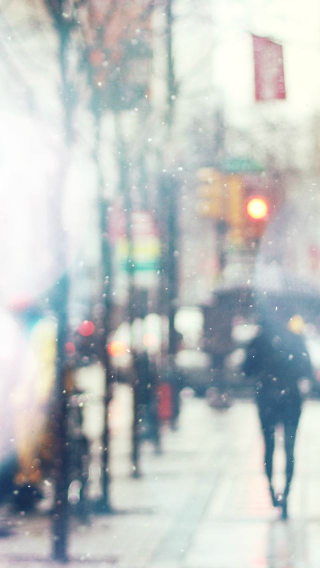 640x1136 Snow Street Bokeh Flare Winter Walk City Day Nature -  iPhone Wallpaper