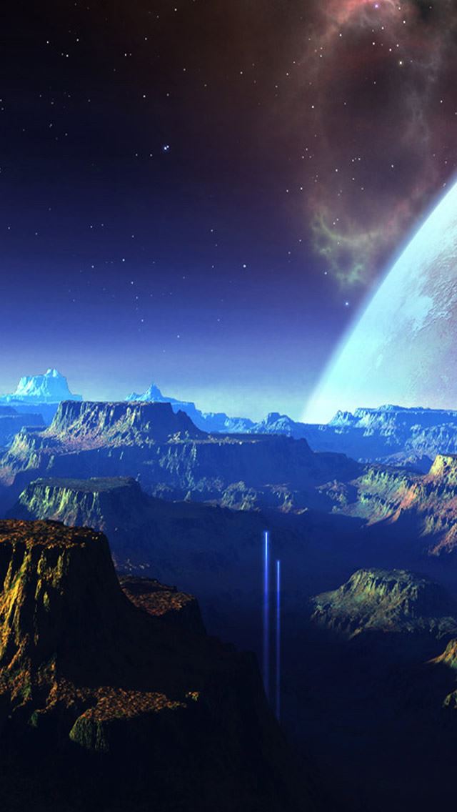640x1136 Nature Outer Space Mountains Skyscape - hill iPhone Wallpaper