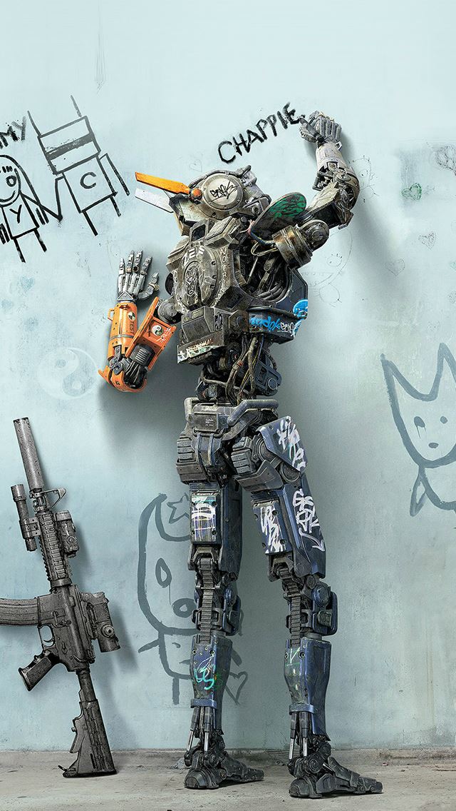 640x1136 Cartoon Movie Chappie Intelligent Robot -  iPhone Wallpaper
