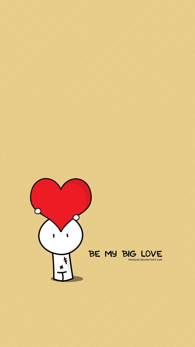 640x1136 Be My Big Love - heart iPhone Wallpaper