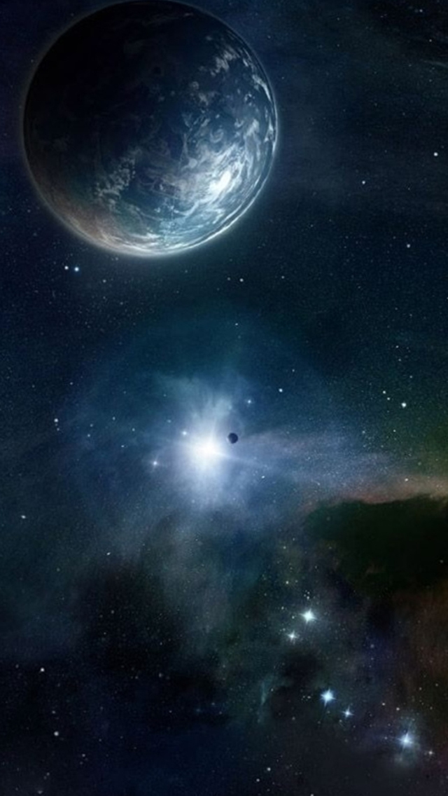 Outer Space Skyview Planet Starry Flare iPhone wallpaper 