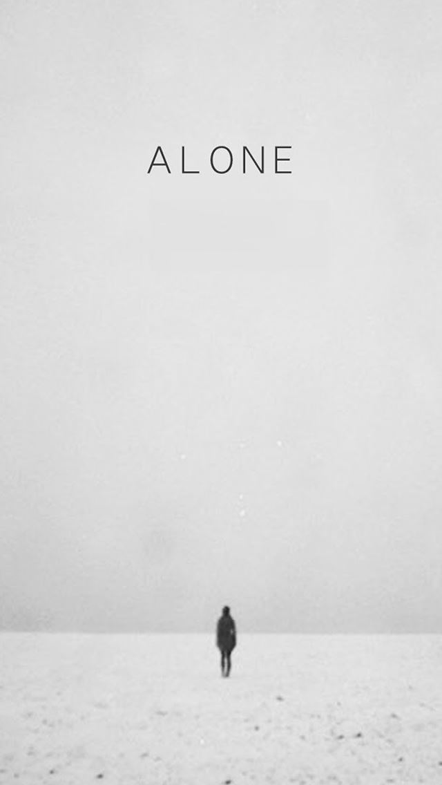 640x1136 Walking Alone Vast Winter Field Scene - snow iPhone Wallpaper