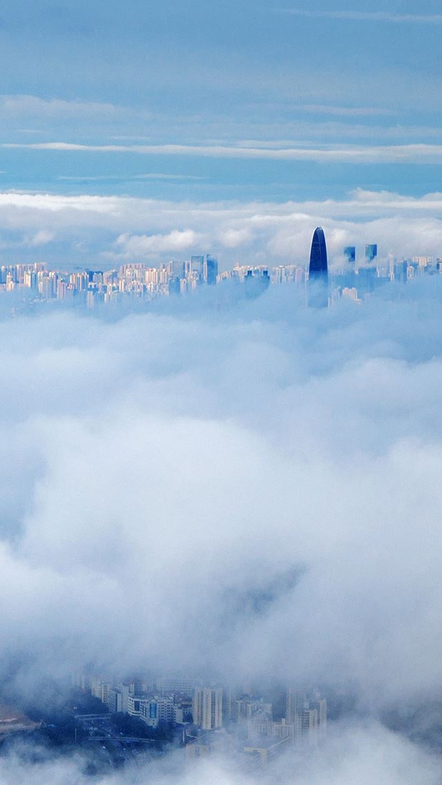 640x1136 City In Fog Cloud Nature Skyscape - skyscape iPhone Wallpaper