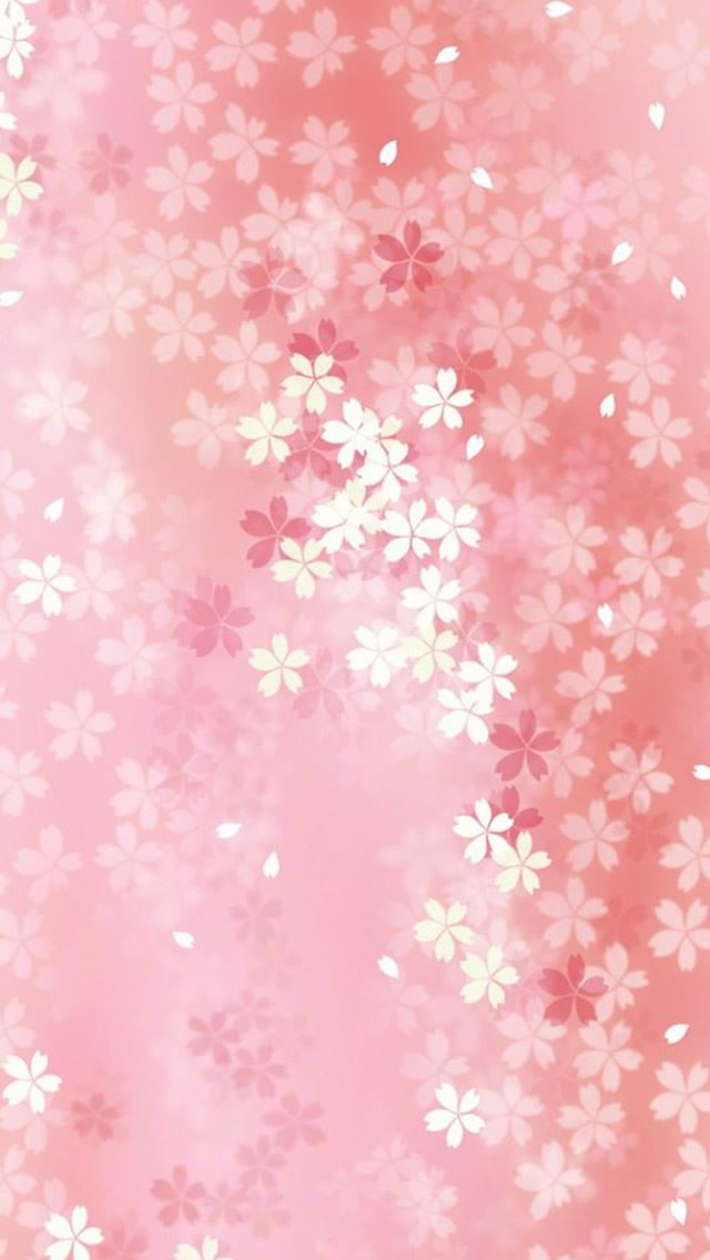 640x1136 Pure Dreamy Pink Flower Pattern Background - romantic iPhone Wallpaper