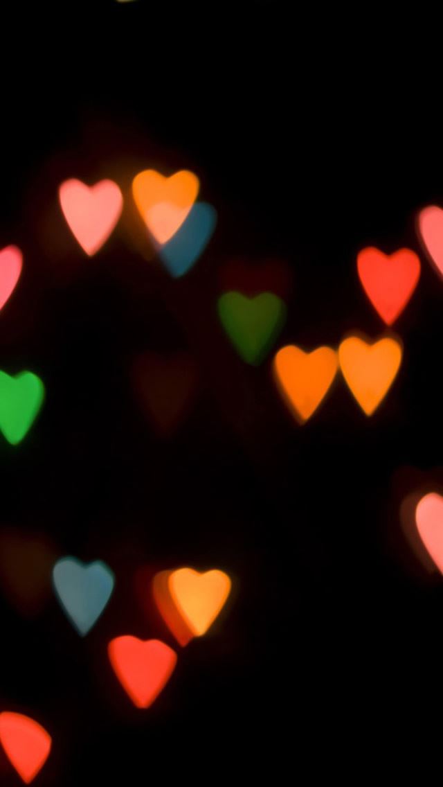 640x1136 Abstract Colorful Love Light In Dark - romantic iPhone Wallpaper