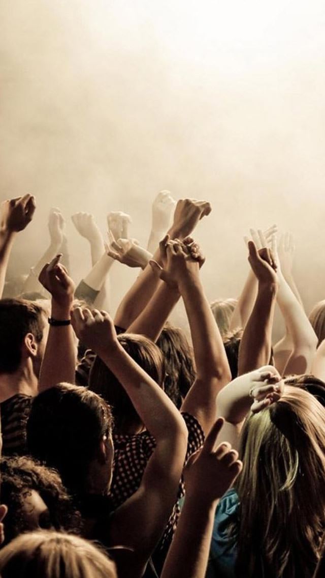 640x1136 Lively Concert Cheerful Crowd Art - crowd iPhone Wallpaper