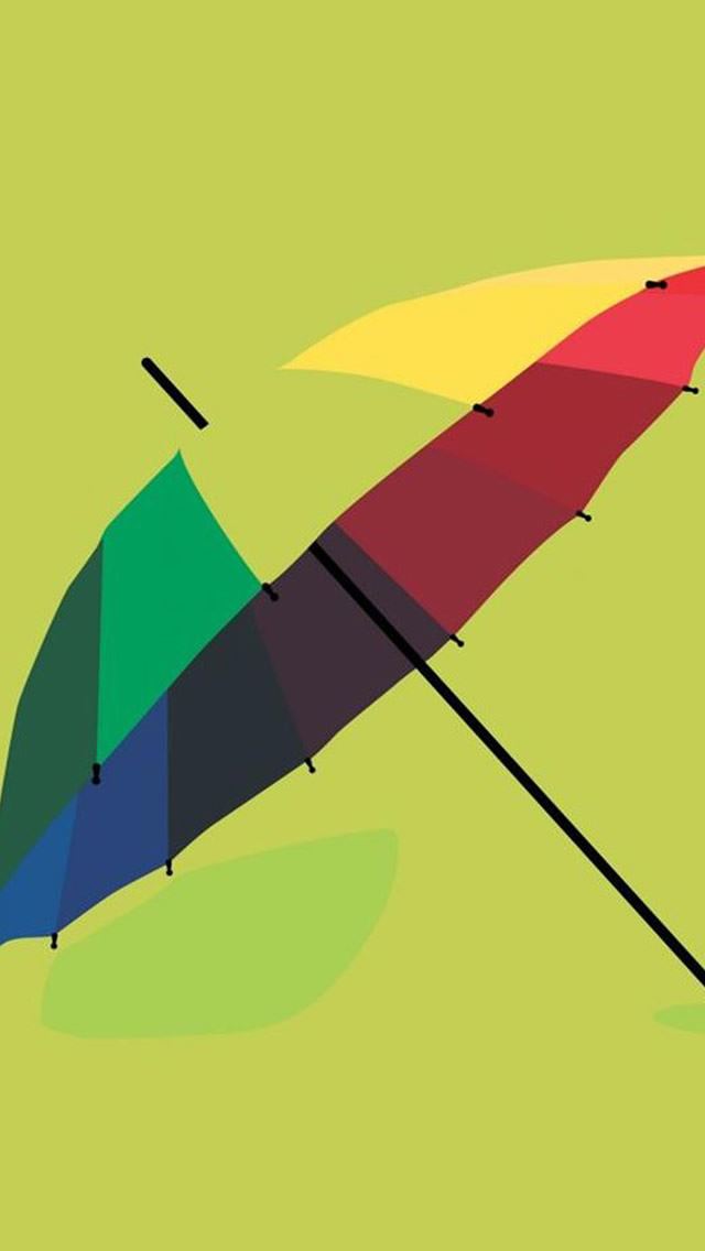 640x1136 Rainbow Colorful Umbrella Art Drawn Design - shadow iPhone Wallpaper
