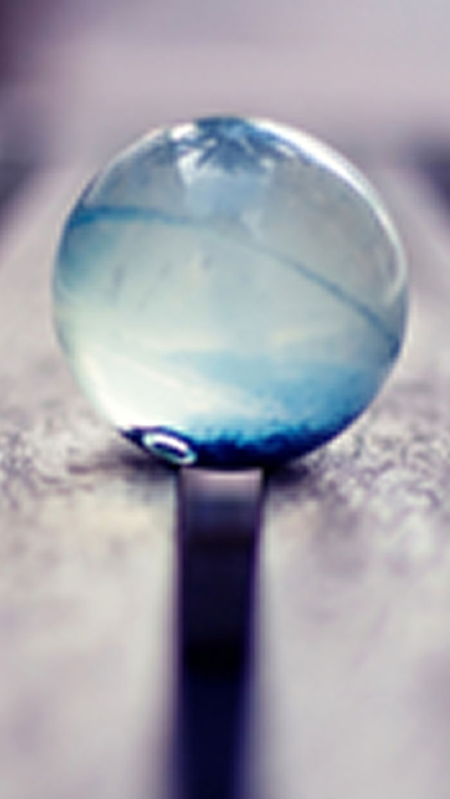 Globe Glass Ball On Wood Macro iPhone wallpaper 