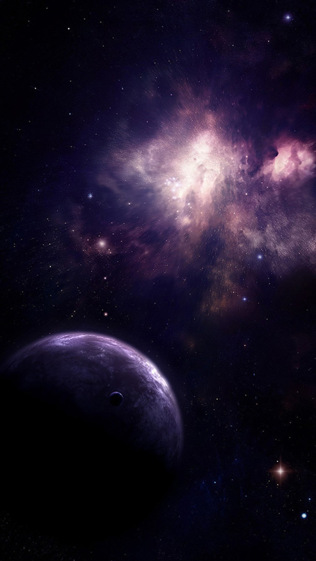 Shiny Fantasy Outer Space Planet Space view iPhone wallpaper 