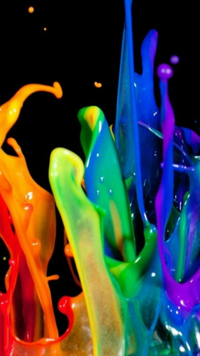 Dimensional 3d Colorful Splash Ink Art iPhone wallpaper 