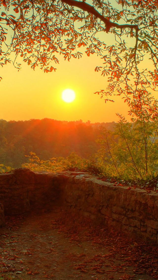 640x1136 Nature Country Retro Wall Sunset Landscape - country iPhone Wallpaper