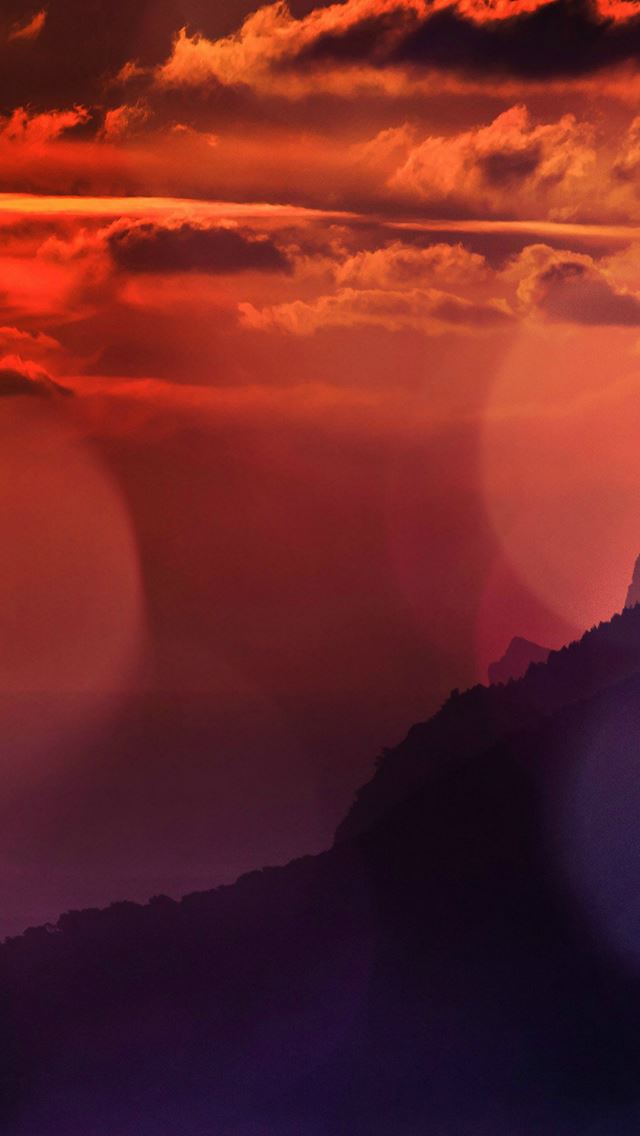 640x1136 Sunshine Sea Flare Bokeh Mountain Palma Sky Afternoon Nature - fantasy iPhone Wallpaper