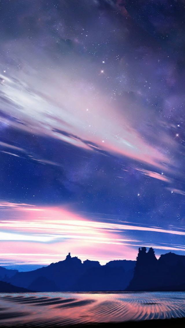 640x1136 Fantasy Shiny Skyview Over Plain Mountains - plain iPhone Wallpaper