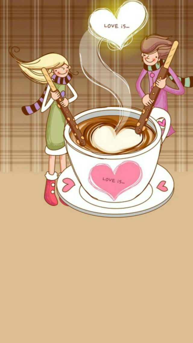 640x1136 Anime Love Is Cartoon Art Happy Valentine's Day - valentine's day iPhone Wallpaper