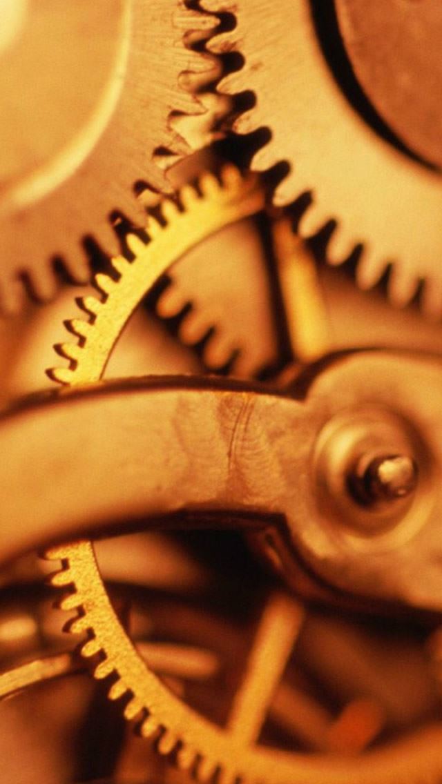 640x1136 Industry Golden Gear Macro -  iPhone Wallpaper