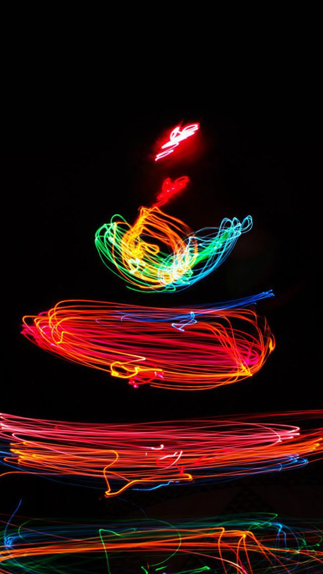 640x1136 Christmas Tree Happy Lights Art Bokeh - yellow iPhone Wallpaper