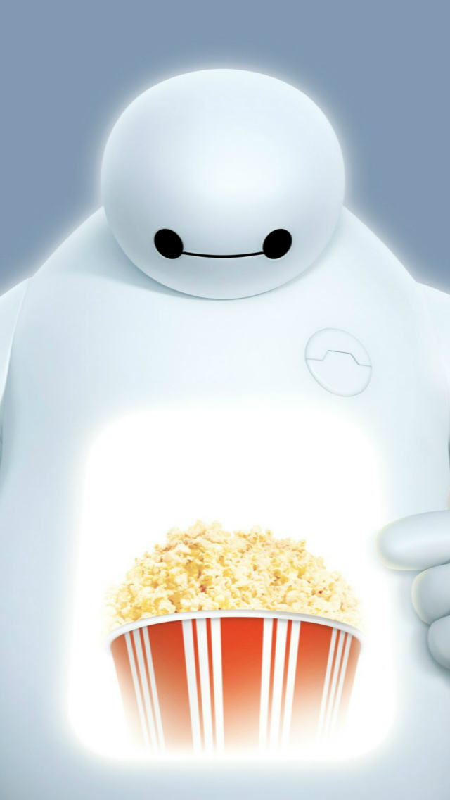 Big Hero 6 Baymax Popcorn iPhone Wallpapers Free Download