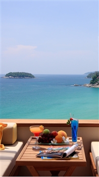 Cool Summer Breakfast Ocean View wallpaper
