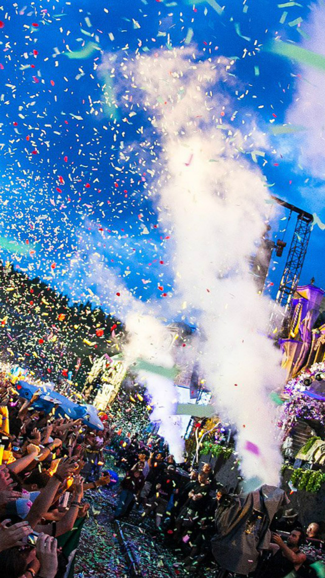 Tomorrowland Festival Concert Confetti iPhone Wallpapers Free Download