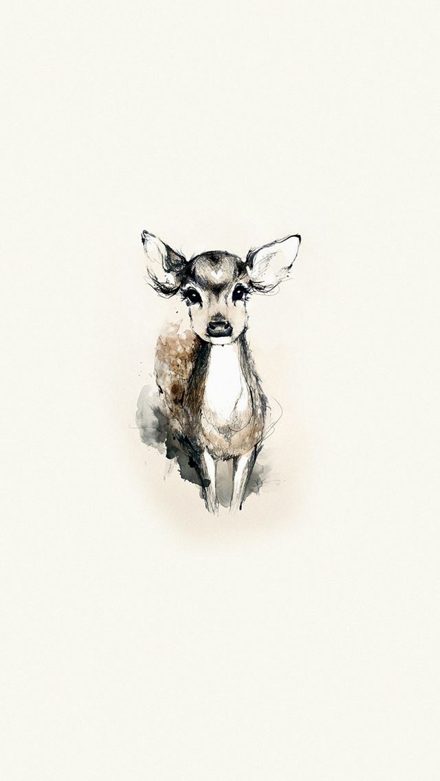 640x1136 Tiny Cute Deer Illustration Art - deer iPhone Wallpaper
