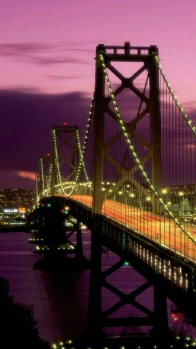 640x1136 Nature Night Bridge City View - city view iPhone Wallpaper