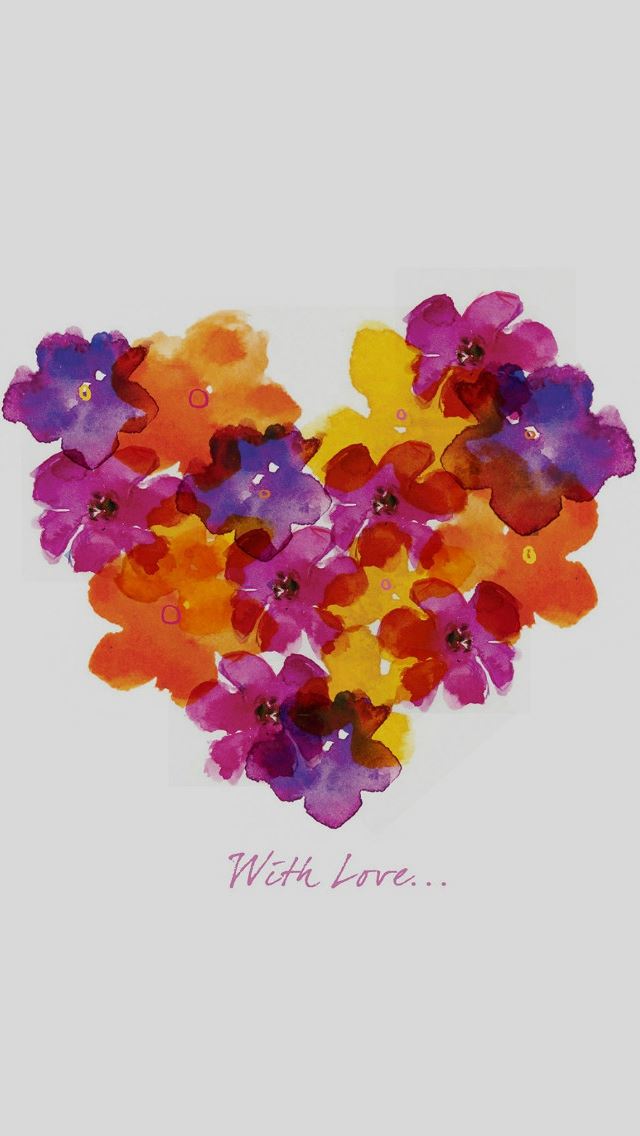 640x1136 Illust Flower Love Drawn Art - simple iPhone Wallpaper