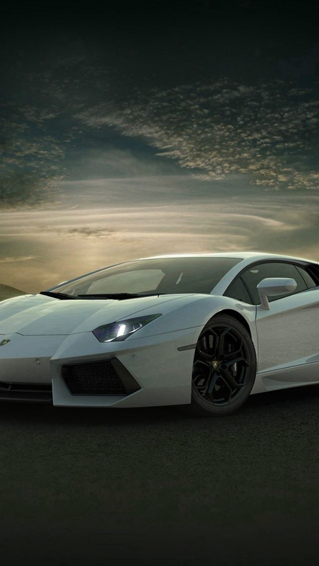 640x1136 Lamborghini Car Exotic White Art - auto iPhone Wallpaper