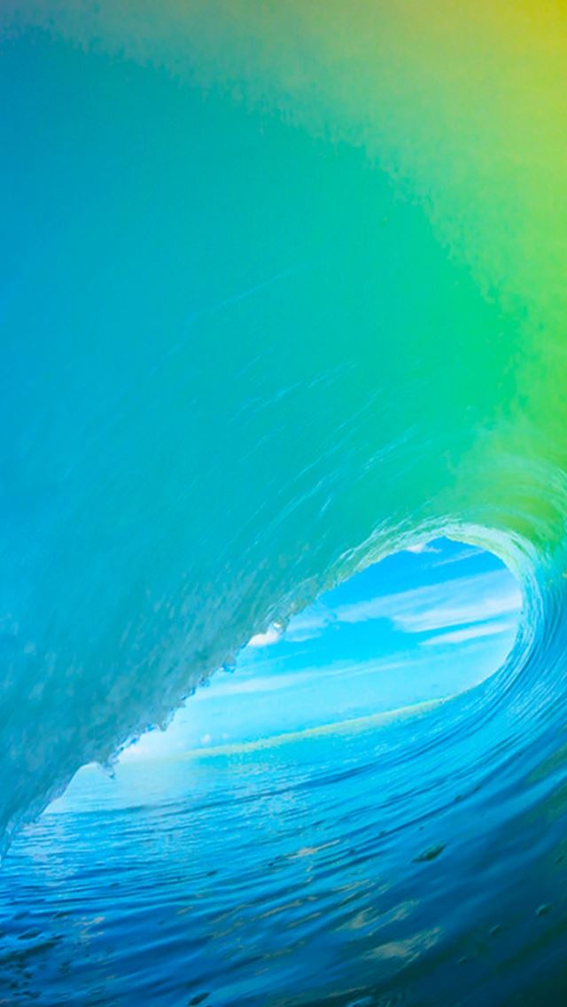 640x1136 Blue Sunshine Ocean Surging Wave Landscape - bright iPhone Wallpaper