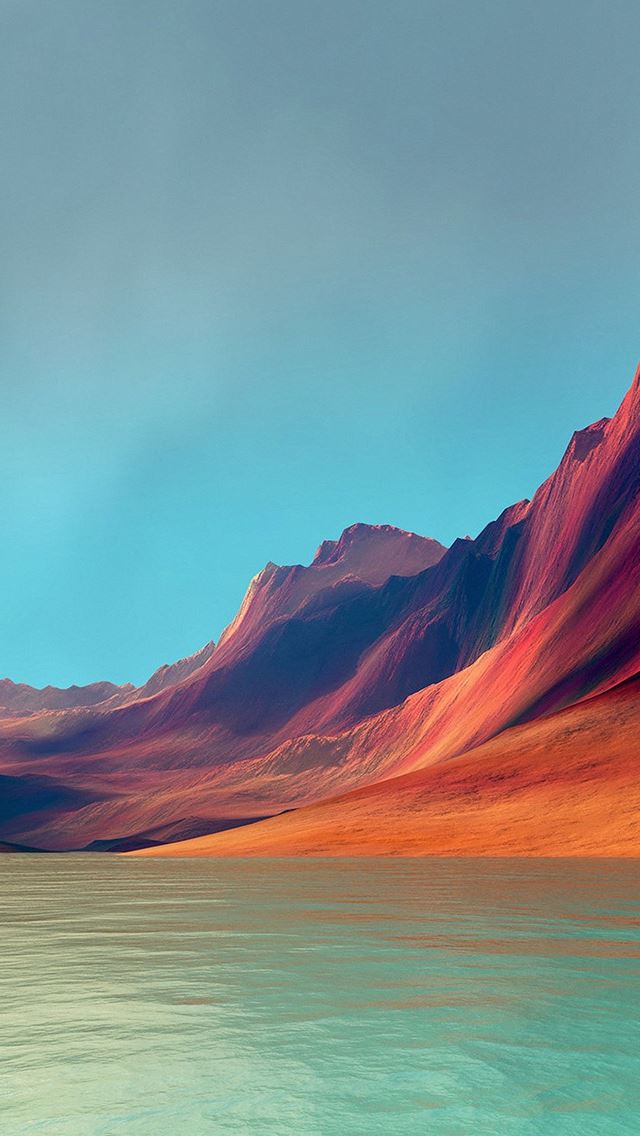 640x1136 Flex Art Mountain Digital Red Abstract - lake iPhone Wallpaper