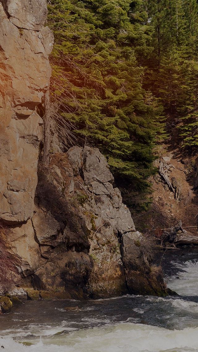 640x1136 River Mountain Flow Water  Nature Dark - trees iPhone Wallpaper