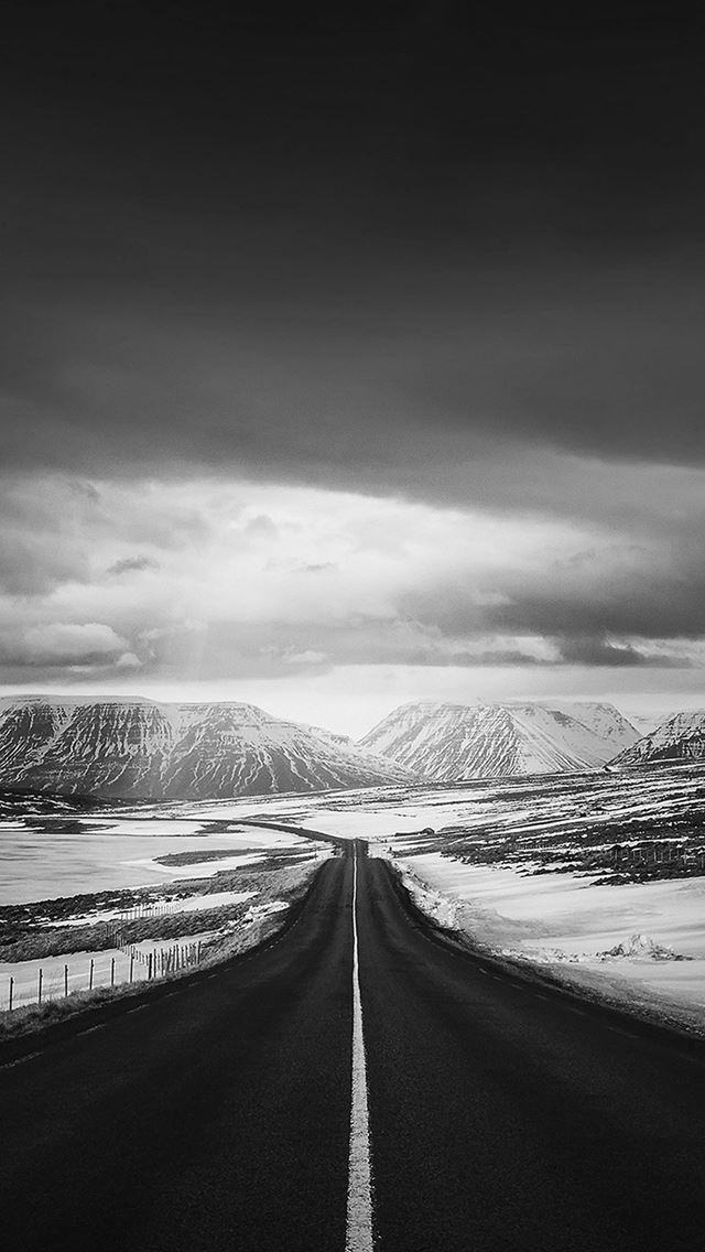 640x1136 Road To Heaven Snow Mountain Dark Nature Winter - snowy iPhone Wallpaper