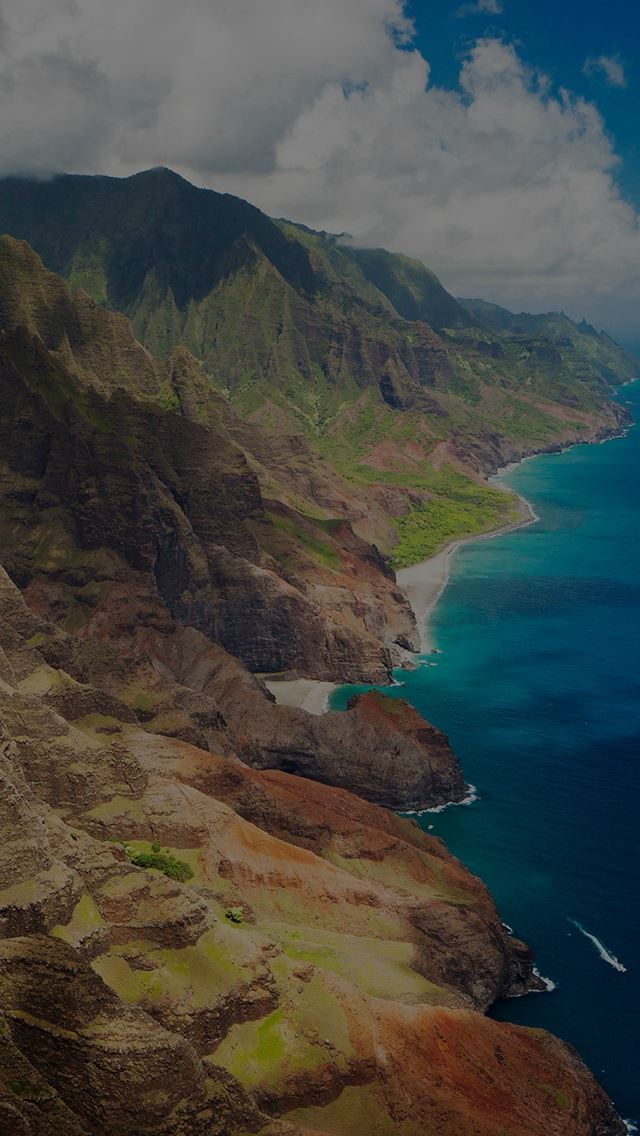 640x1136 Sea Side View Mountain Nature Dark - hill iPhone Wallpaper