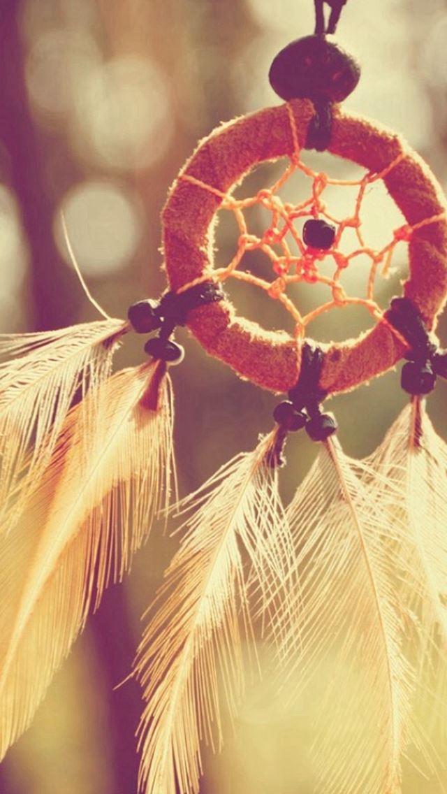 640x1136 Dreamcatcher Feathers Closeup - wish iPhone Wallpaper