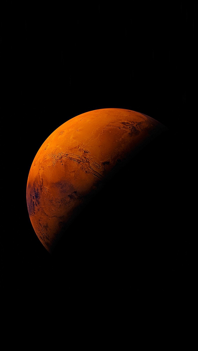 Mars Planet Apple Dark Space Orange iPhone wallpaper 