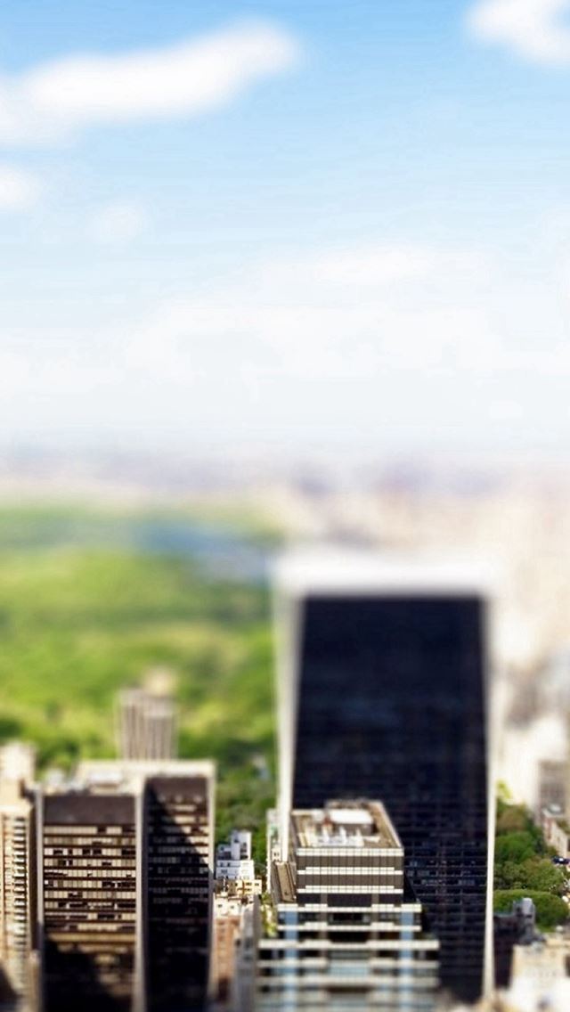 640x1136 New York Central Park Tilt Shift - buildings iPhone Wallpaper