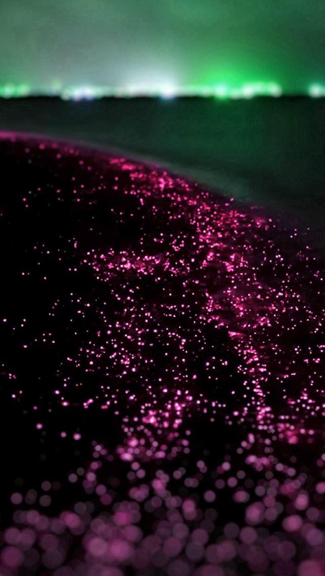 640x1136 Ocean Night Red Blink Beautiful Nature - fantasy iPhone Wallpaper