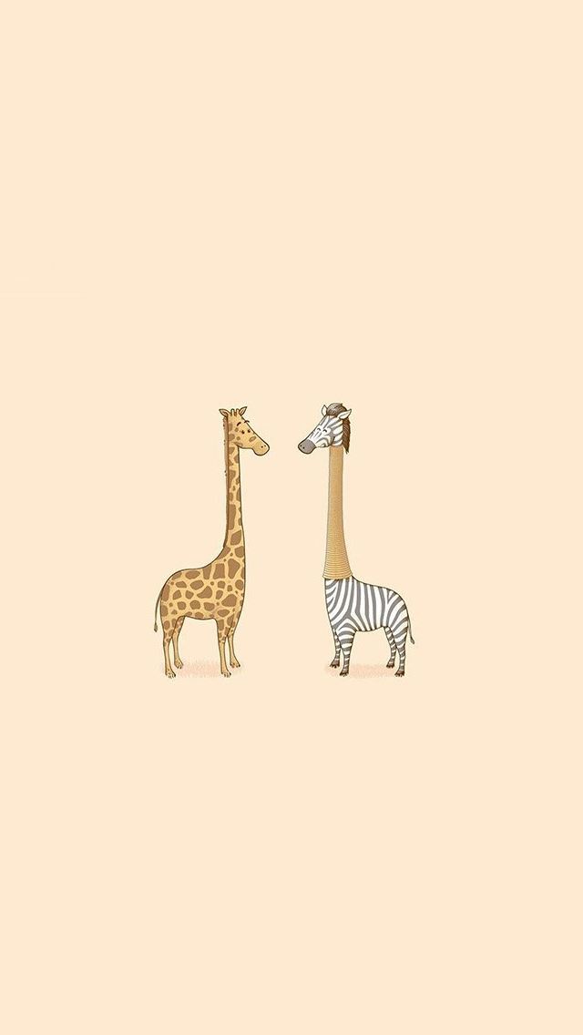 640x1136 Cute Giraffe Yellow Animal Minimal - couple iPhone Wallpaper
