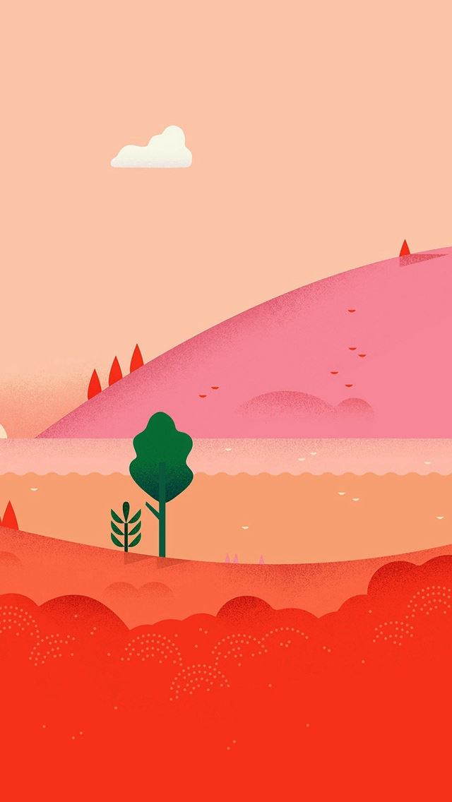 640x1136 Google Lollipop August Red Mountain Love - hill iPhone Wallpaper