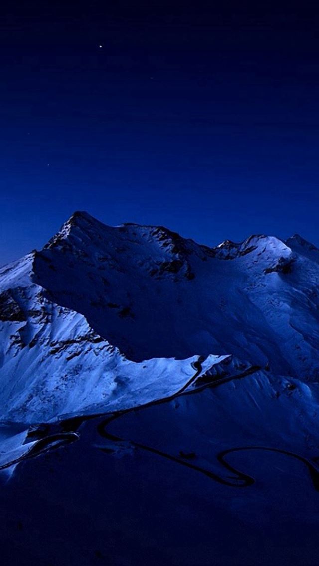 640x1136 Night Sky Over Snow Mountain Peak - snowy iPhone Wallpaper