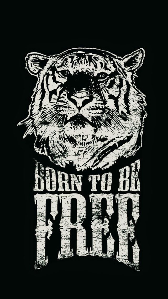 640x1136 Born To Be Free Tiger Illustration - tiger iPhone Wallpaper