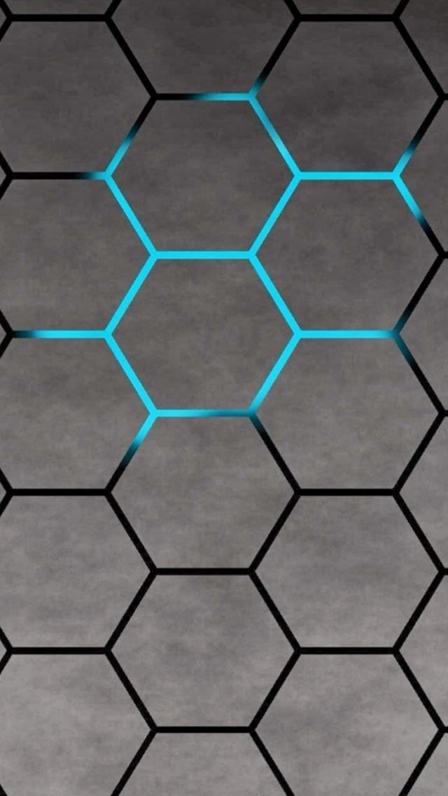 640x1136 3D Blue Shiny Light Honey Comb Pattern Abstract Background - comb iPhone Wallpaper