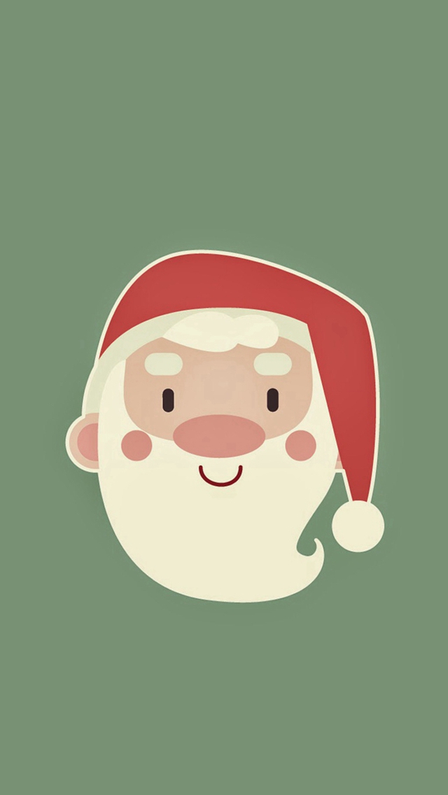 Cute Santa Claus Minimal Illustration iPhone wallpaper 