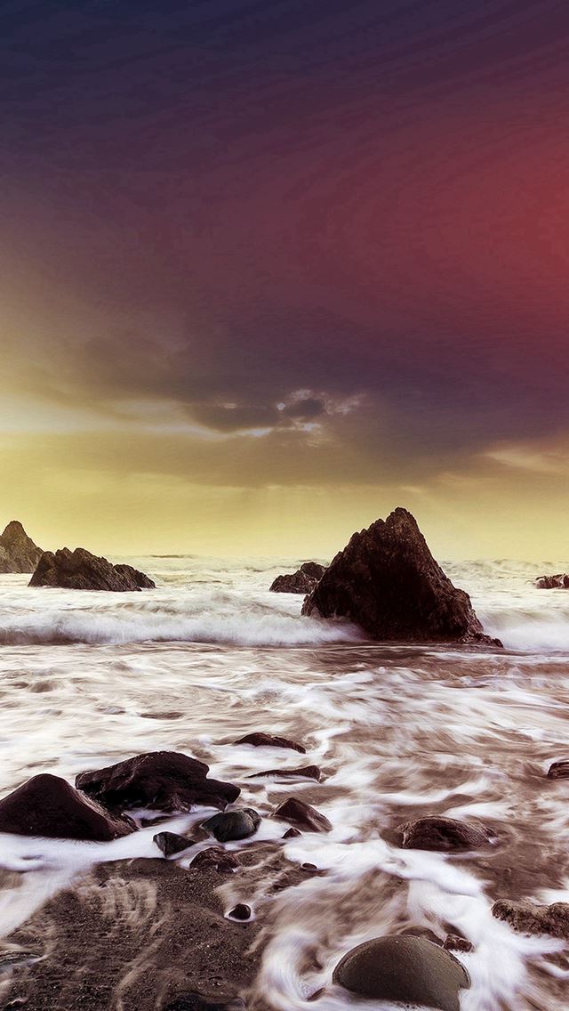 640x1136 Wave Ocean Beach Red Flare Nature - skyscape iPhone Wallpaper