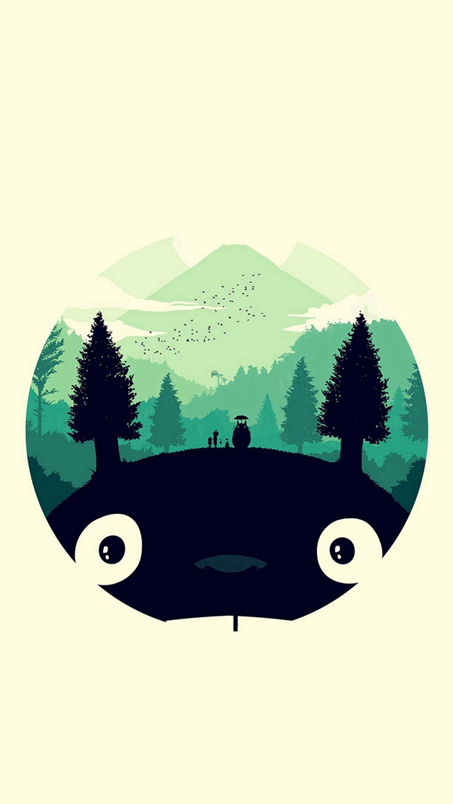Totoro Art Illust Simple Cute iPhone wallpaper 