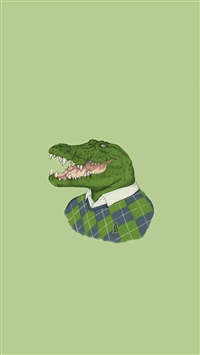 Lacoste Human Animal Minimal Art Illust Green wallpaper